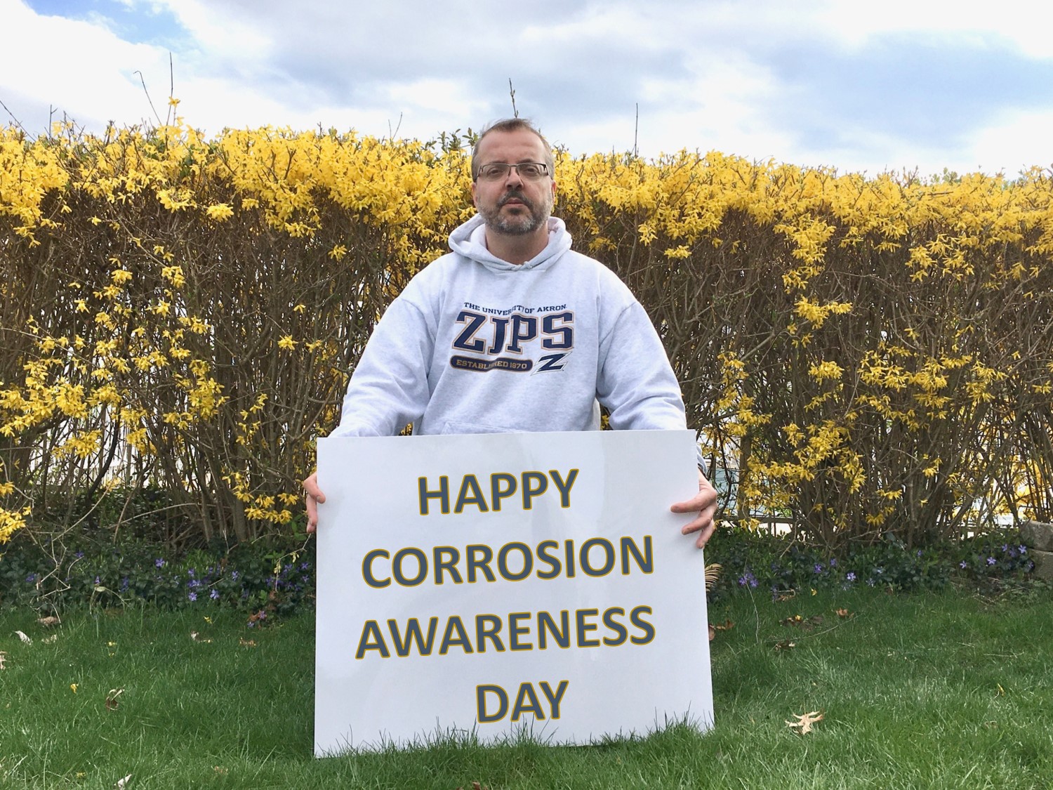 University of Akron professor, David Bastidas wishes a Happy Corrosion Awareness Day